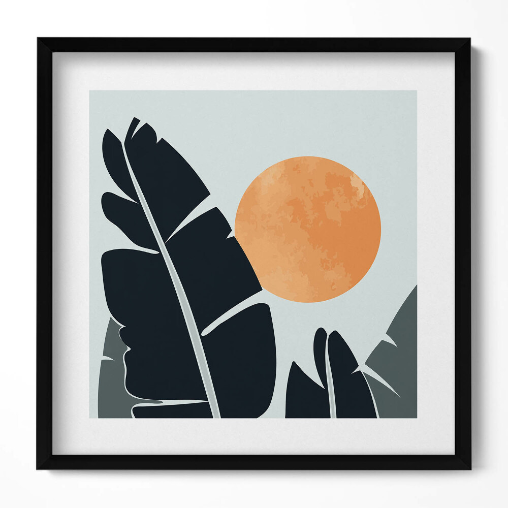 Tablou rama unic Plante minimaliste și soare în stil boho