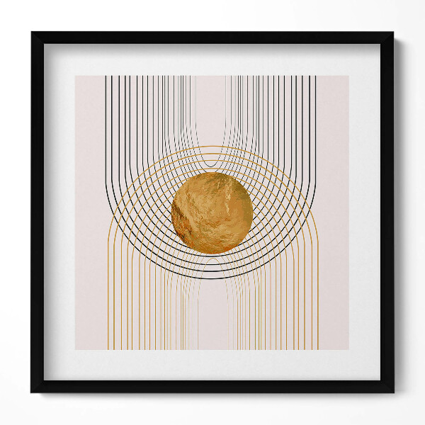 Tablou rama unic Forme minimaliste abstracte boho cu aur