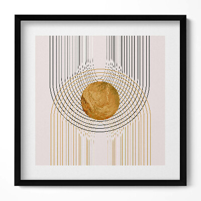 Tablou rama unic Forme minimaliste abstracte boho cu aur