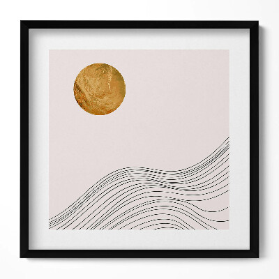 Tablou living cu rama unic Forme minimaliste abstracte boho cu aur