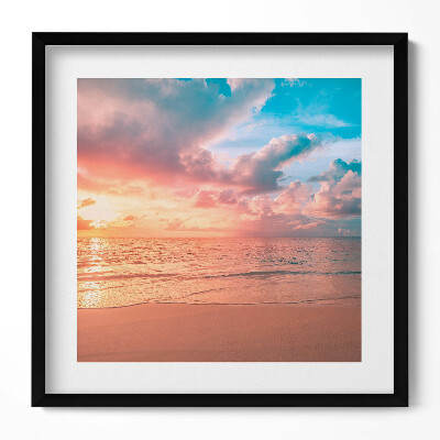 Tablou living cu rama unic Apus de soare romantic peste mare