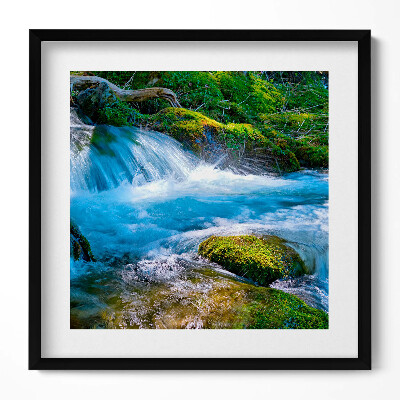 Tablou living cu rama unic Un pârâu repetat în pădure