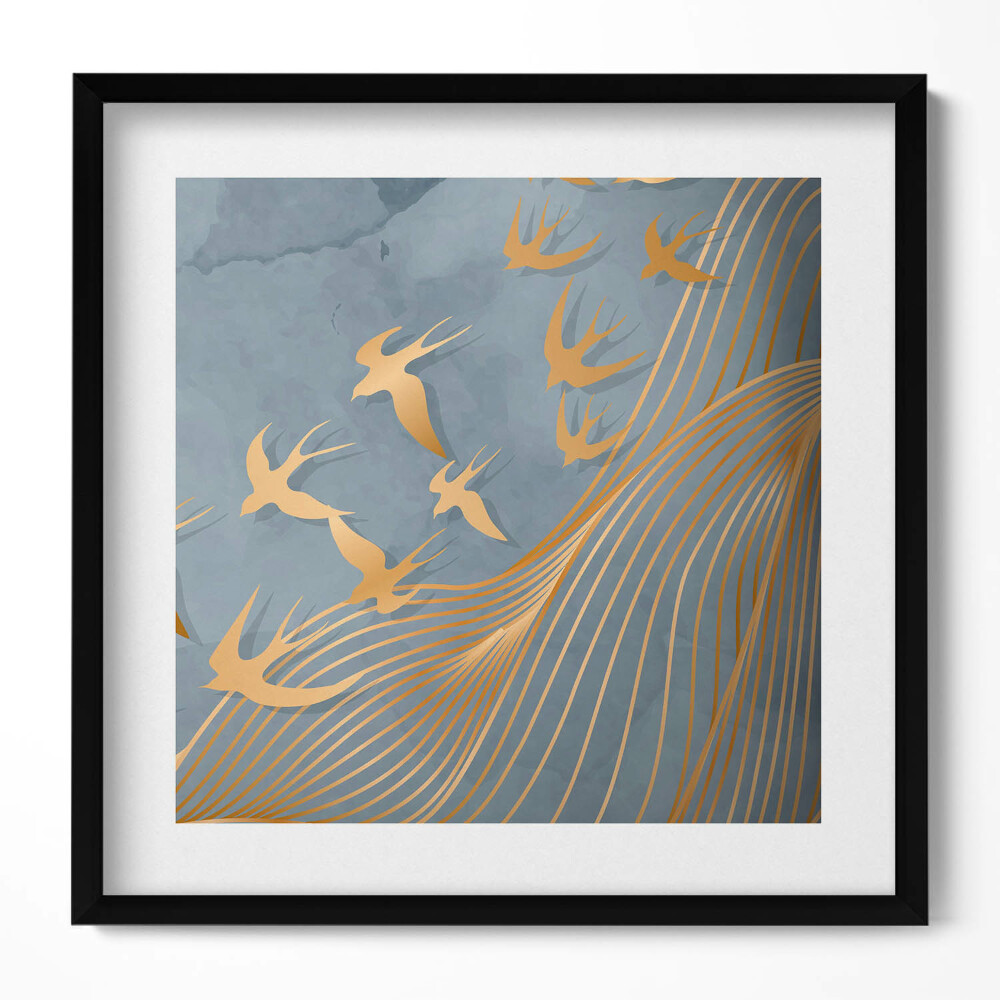 Tablou rama unic Ilustrație a păsărilor care zboară