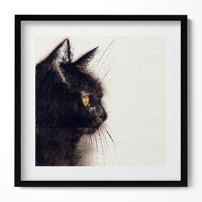 Tablou rama unic Portretul unei pisici negre