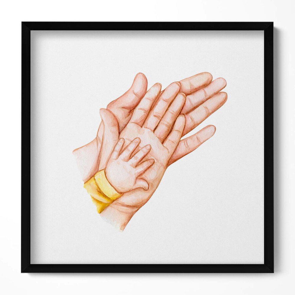 Tablou rama unic Ilustrație a mâinii familiei