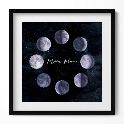 Tablou living cu rama unic Ilustrație a fazelor lunii