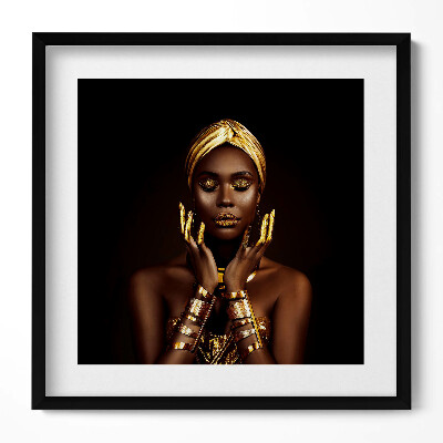 Tablou rama unic Portretul unei femei africane în aur