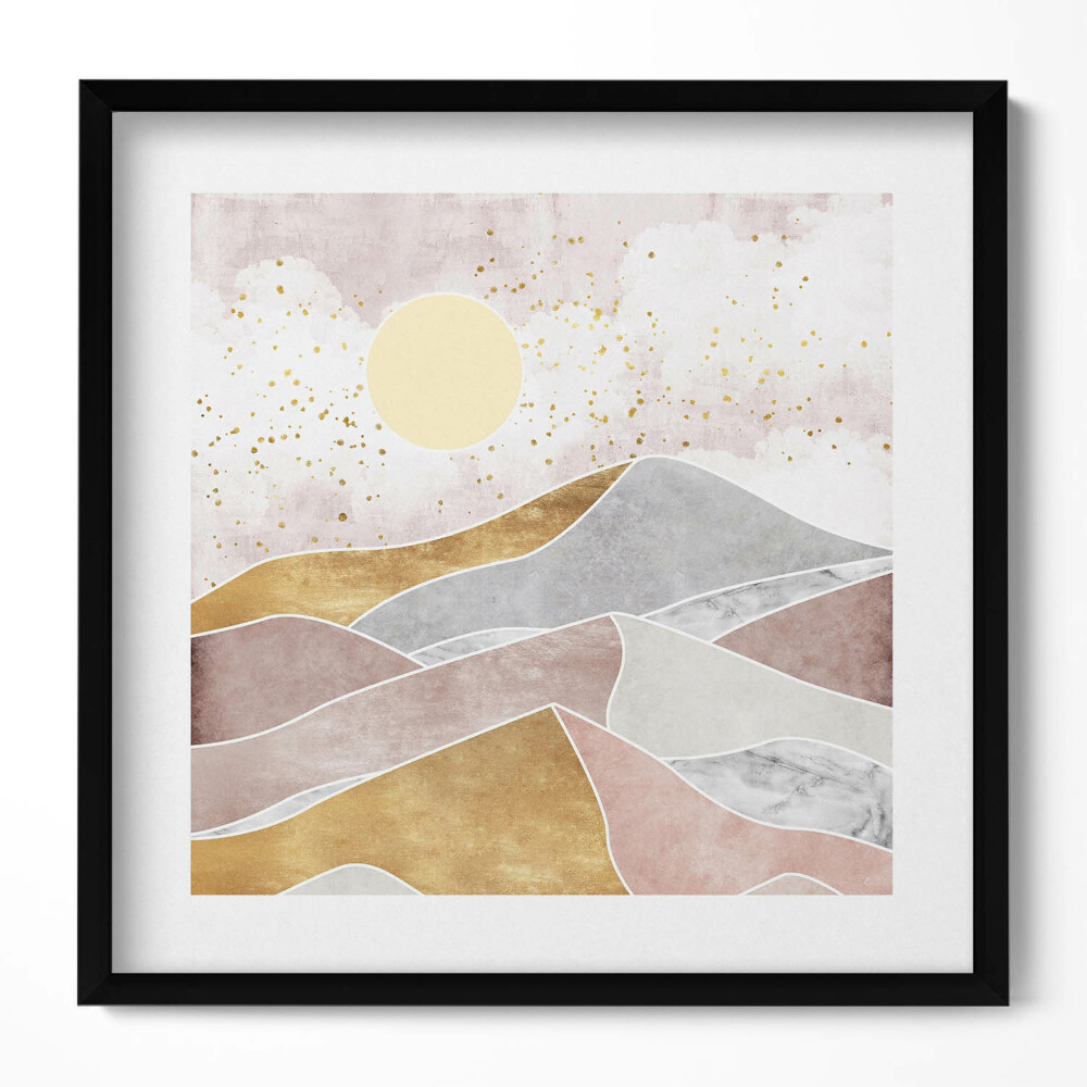 Tablou living cu rama unic Peisaj abstract al deșertului și soarelui