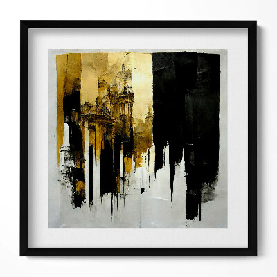 Tablou living cu rama unic Artă abstractă cu aur