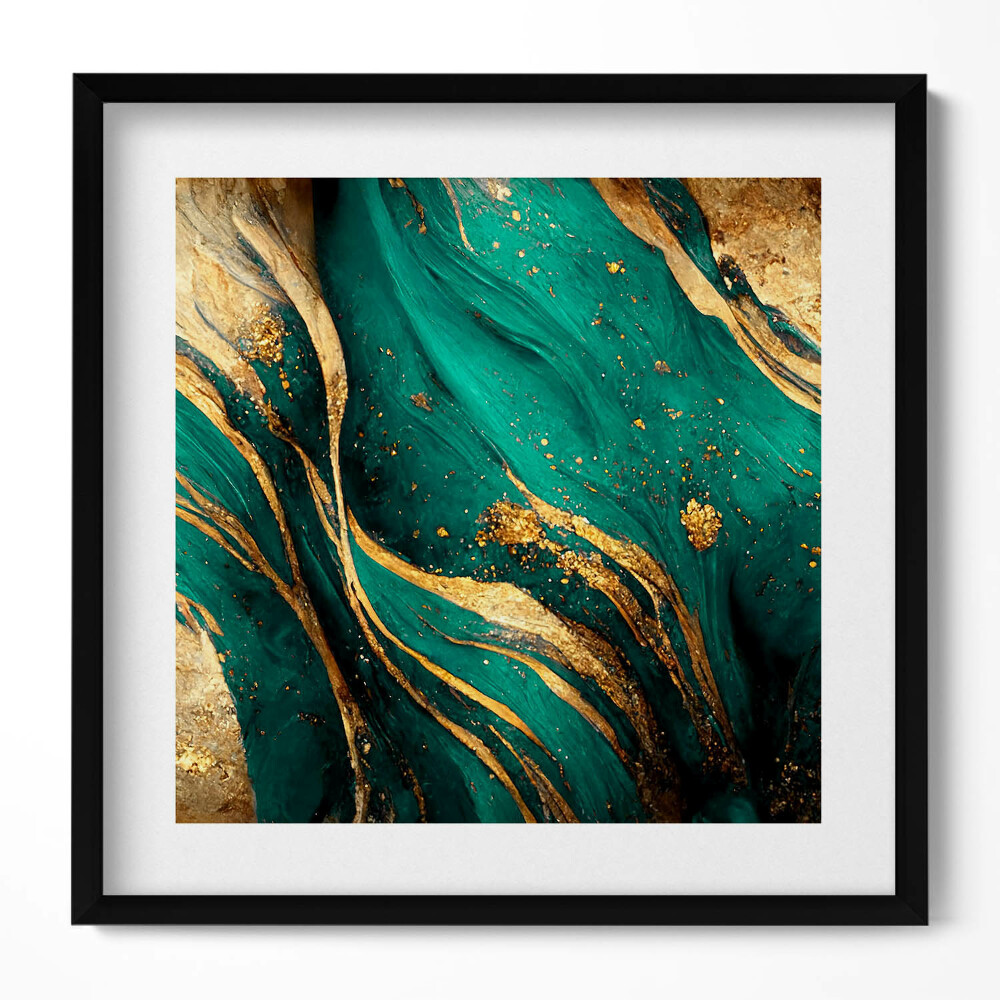 Tablou rama unic Abstracție cu aur