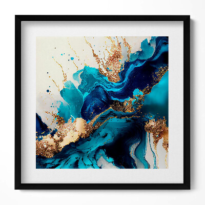 Tablou rama unic Rezumat lichid cu aur