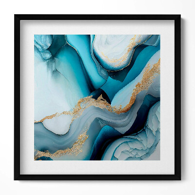 Tablou rama unic Textură de marmură lichidă cu aur