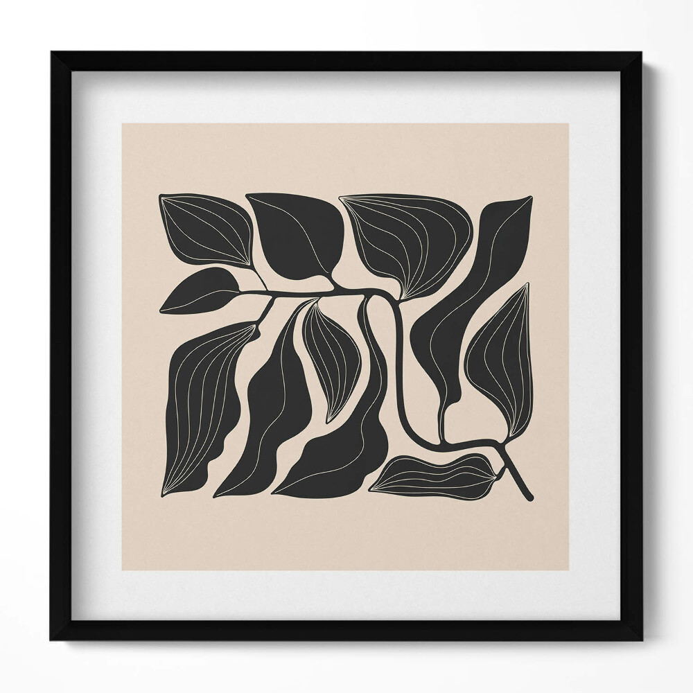 Tablou living cu rama unic Ilustrație minimalistă a frunzelor de plante