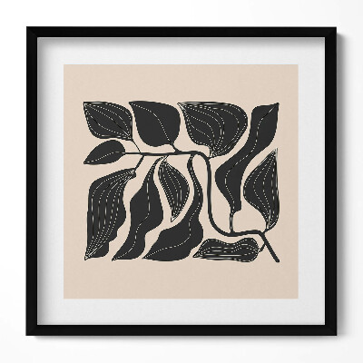 Tablou living cu rama unic Ilustrație minimalistă a frunzelor de plante