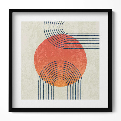 Tablou rama unic Linii și cercuri de artă modernă