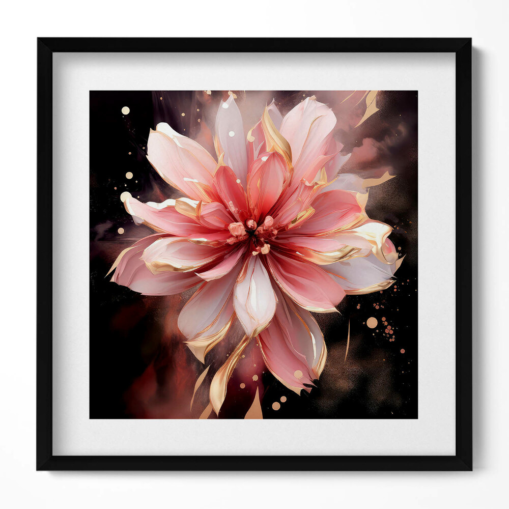 Tablou living cu rama unic Floare pictată romantică