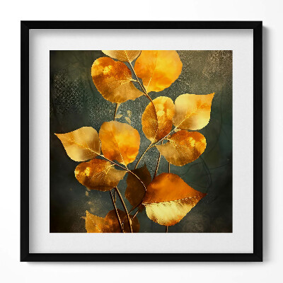 Tablou rama unic Frunze de aur glamour