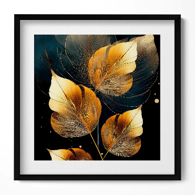 Tablou rama unic Frunze de aur glamour
