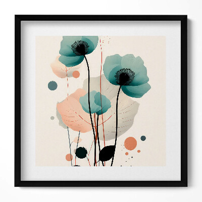 Tablou living cu rama unic Flori de mac în acuarelă