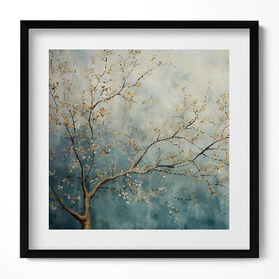 Tablou living cu rama unic Ramuri de copac pictate