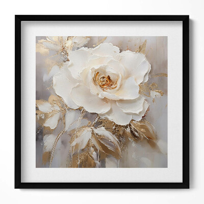 Tablou living cu rama unic Floare pictată delicat