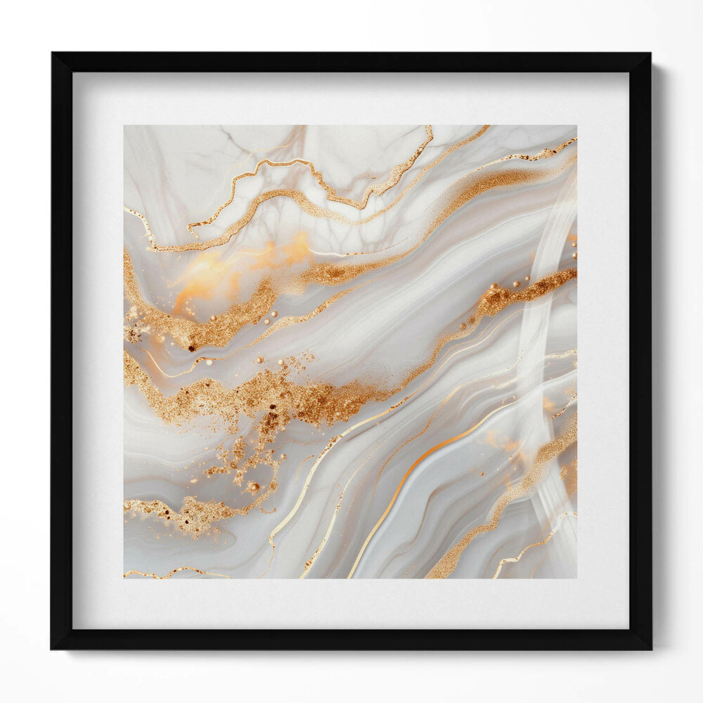 Tablou living cu rama unic Textură de marmură cu aur