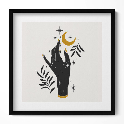 Tablou rama unic Ilustrație a mâinii unei femei și a stelelor