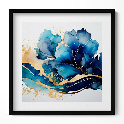 Tablou rama unic Pictură abstractă cu plante în aur