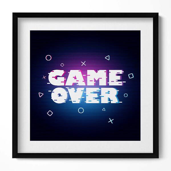 Tablou living cu rama unic Inscripție stilizată pentru jucător «Game over»