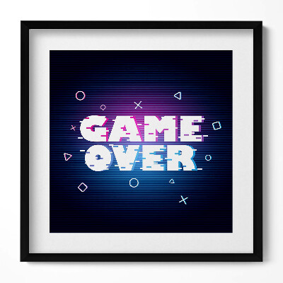 Tablou living cu rama unic Inscripție stilizată pentru jucător «Game over»