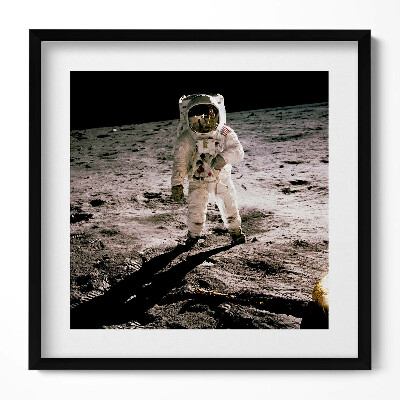 Tablou living cu rama unic Primul om pe Lună - Fotografie NASA
