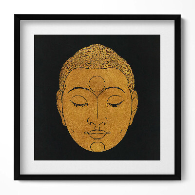 Tablou rama unic Cap de Buddha de aur