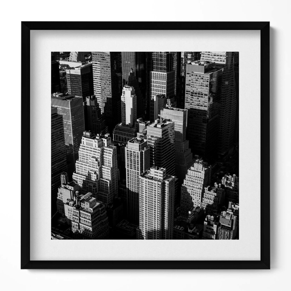 Tablou rama unic Arhitectura orașului alb-negru