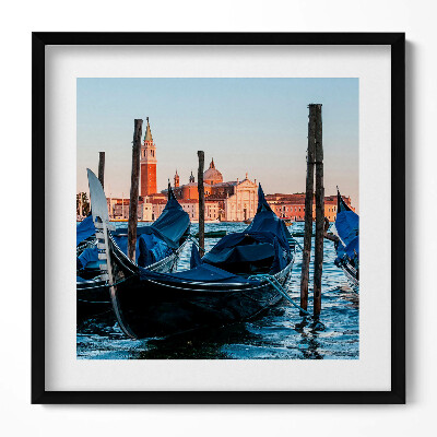 Tablou living cu rama unic Gondole venețiene pe apă, Italia