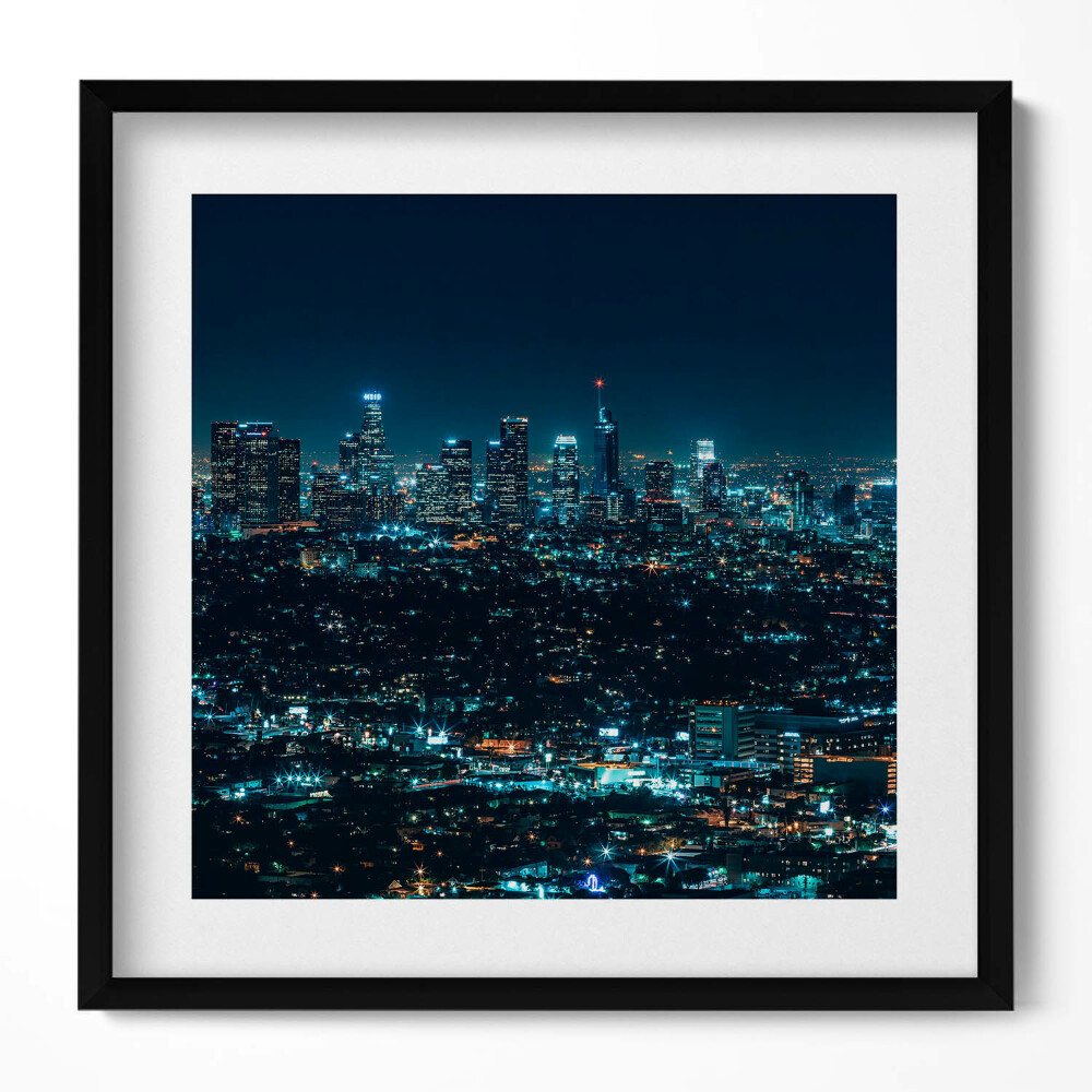 Tablou living cu rama unic Oraș mare iluminat noaptea panoramă