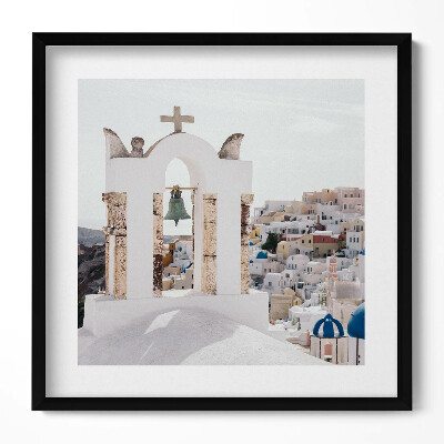 Tablou living cu rama unic Arhitectura Greciei Santorini