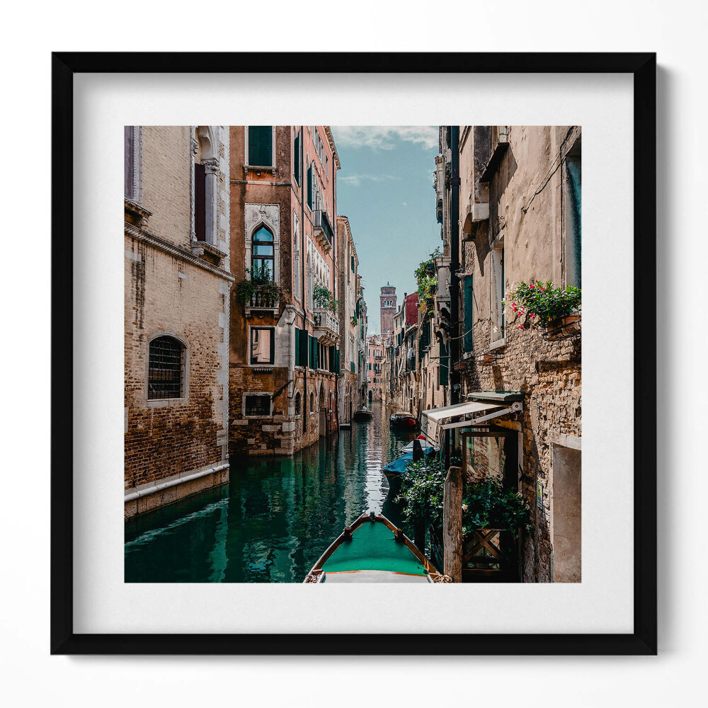 Tablou rama unic Gondolă în Canalul Veneției, Italia