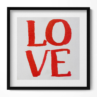 Tablou living cu rama unic Graffiti roșu cu litere LOVE