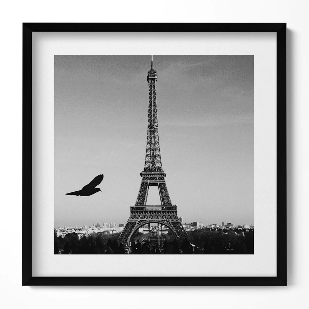 Tablou living cu rama unic Turnul Eiffel și Pasărea Zburătoare din Paris
