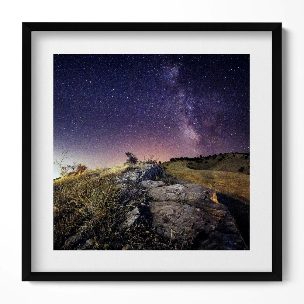 Tablou living cu rama unic Peisaj natural și cer înstelat