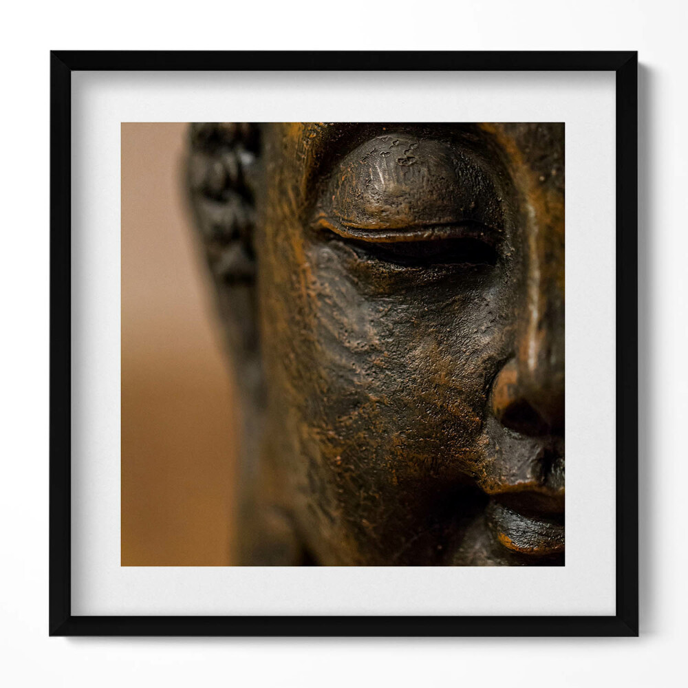 Tablou living cu rama unic Fața unei statui zen a lui Buddha