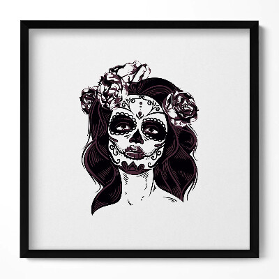 Tablou living cu rama unic Ilustrație de fată în stil mexican