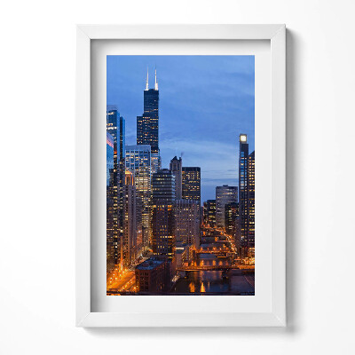 Tablou living cu rama decorativ Luminile clădirilor marilor orașe