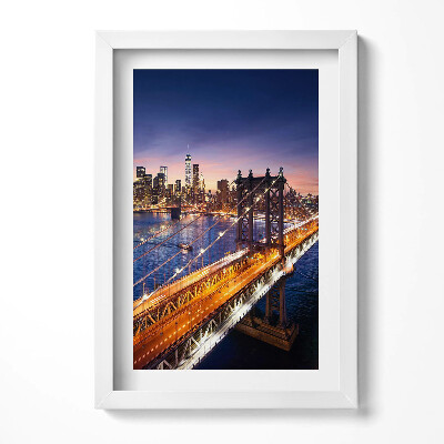 Tablou living cu rama decorativ New York - apus de soare peste Manhattan