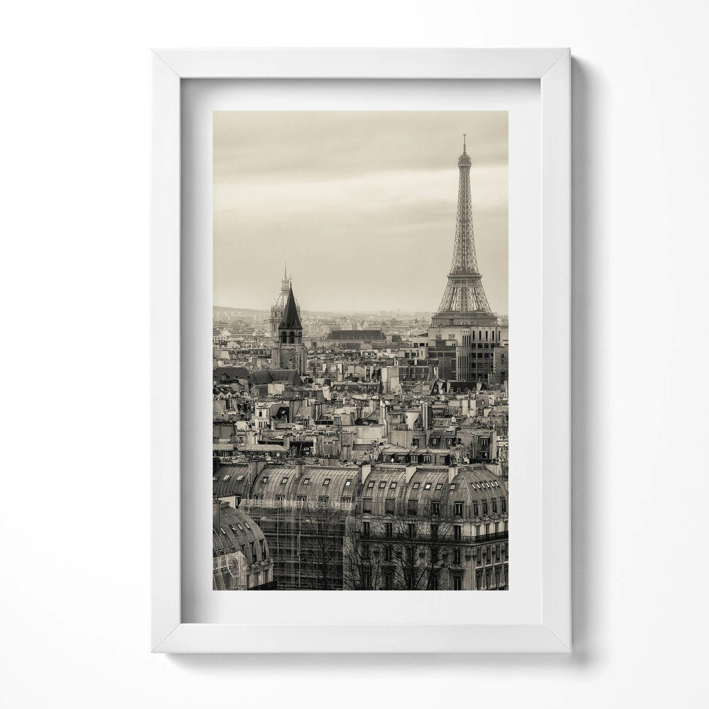 Tablou living cu rama decorativ Peisajul Parisului și Turnul Eiffel