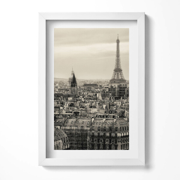 Tablou living cu rama decorativ Peisajul Parisului și Turnul Eiffel