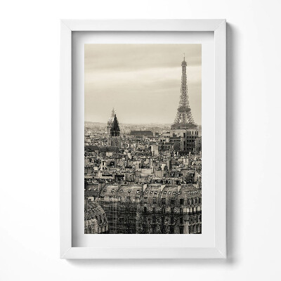 Tablou living cu rama decorativ Peisajul Parisului și Turnul Eiffel