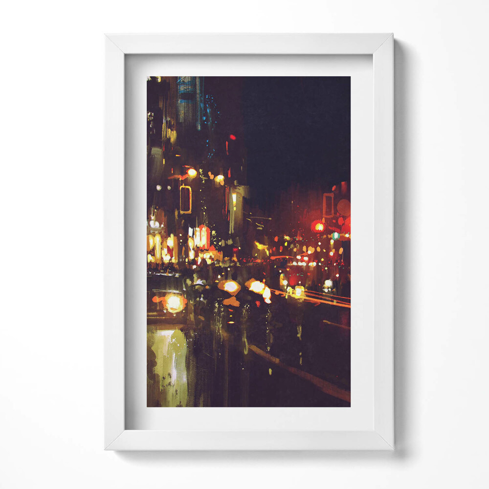 Tablou rama decorativ Oraș pictat încețoșat