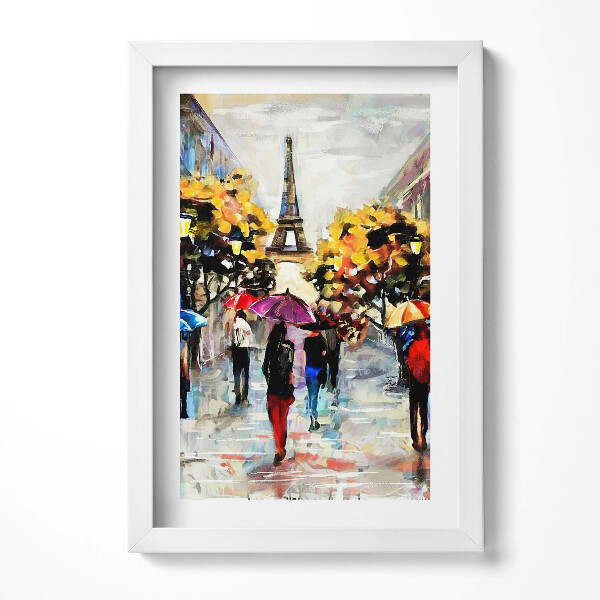 Tablou living cu rama decorativ Străzile Eiffel Nova - Toamna pictată