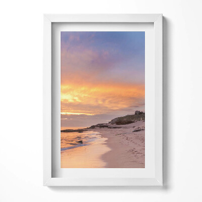 Tablou rama decorativ Peisaj marin cu plajă și far